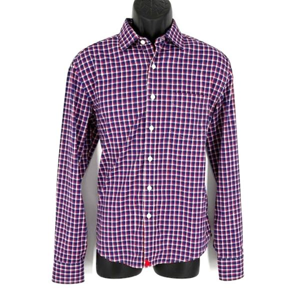 UNTUCKit Other - UNTUCKit Long Sleeve Button-Up Navy and Red Work Shirt – Size Small